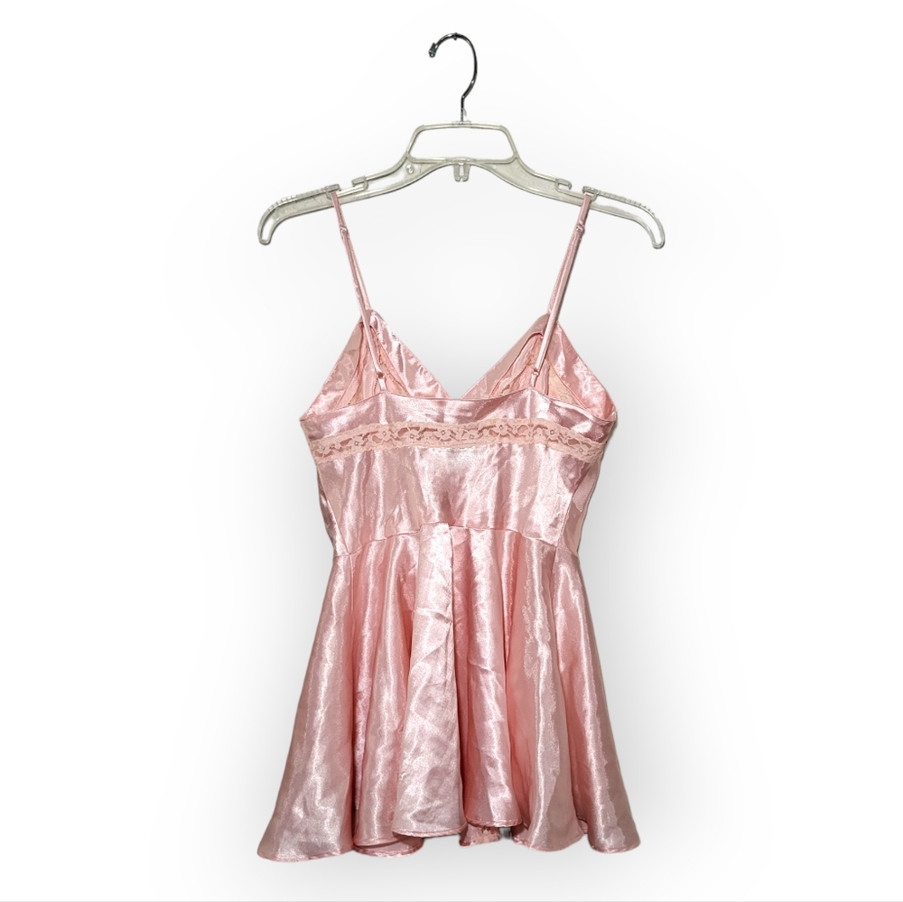 Victoria's Secret Vintage Gold Label Pink Lace Button Front Night Gown Top P/XS - Picture 2 of 5